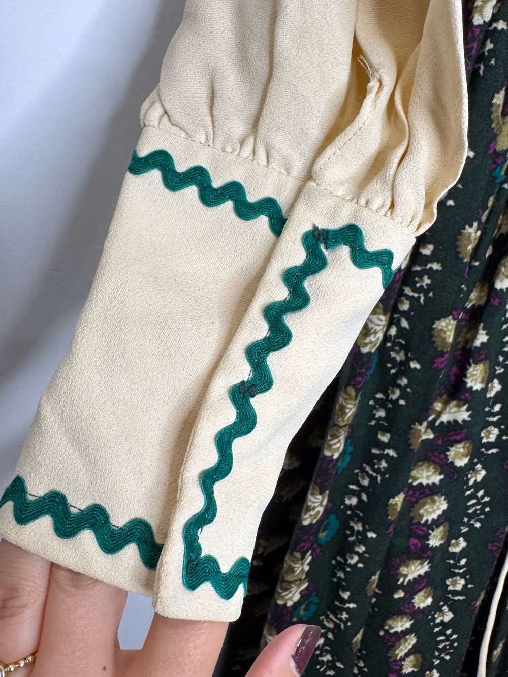 Vintage 70s Algo Prairie Maxi Dress ditsy Floral LaceUp Cottagecore corset union - Picture 6 of 14